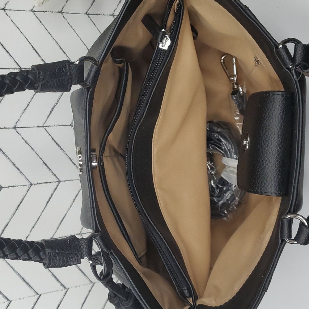 Giani Bernini Braided Handle Leather Satchel - Picture 3 of 3
